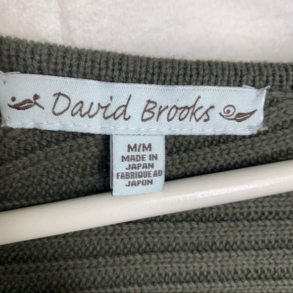 David Brooks Green Woven Cable Knit Sweater - Picture 8 of 11